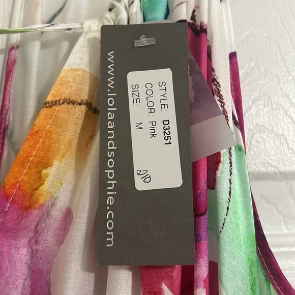 Lola & Sophie New York Floral Halter Mini Dress Size Medium - Picture 10 of 10